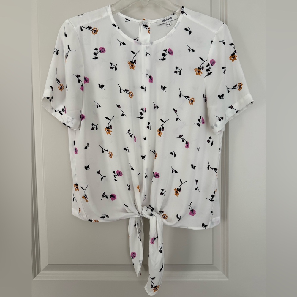 Madewell white floral top